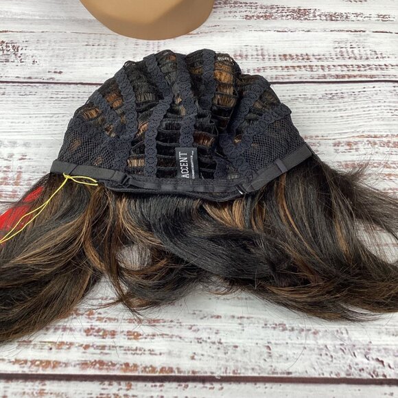 Rita Short Bob Wig F1B/30 Black & Brown w/ Bang Classic Cap Adjustable Synthetic - Picture 7 of 7